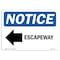Signmission OSHA Notice, 5" Height, Escapeway Left Arrow Sign With Symbol, 7" X 5", Landscape OS-NS-D-57-L-12152 - alternate 1